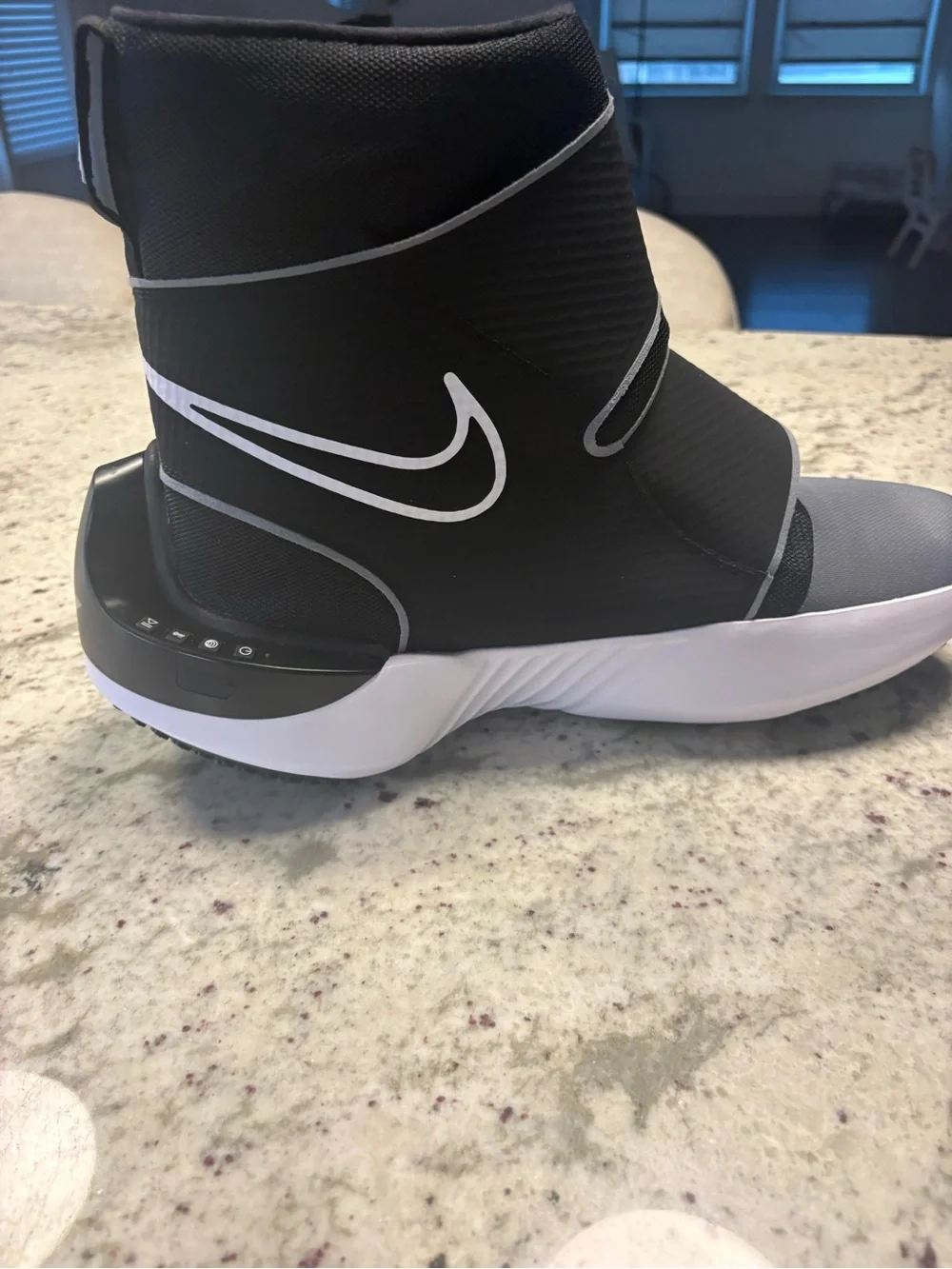 Nike Black and White High-Top Hyperice Sneakers